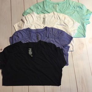 Lot of 4 women’s tees  and 8 pair shorts XL